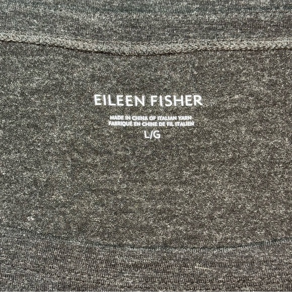 Eileen Fisher Charcoal Gray Knit Jersey Long Sleeve A-Line Dress size Large - Picture 5 of 6